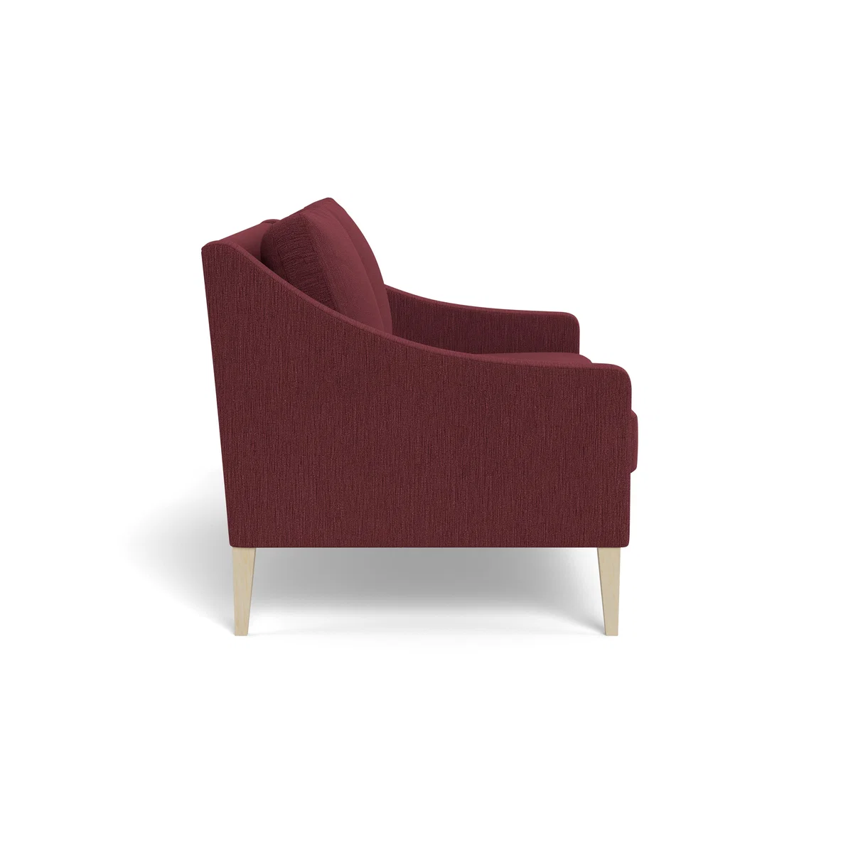 Heal's Richmond 2 Seater Sofa Smart Linen Mix Maroon Black Feet – image 4