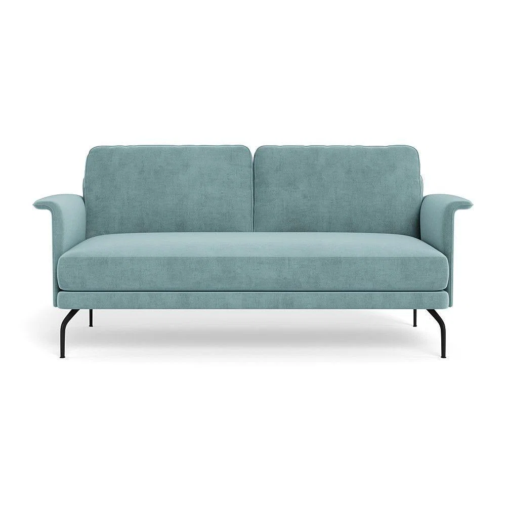 Heal's Iver 2 Seater Sofa Smart Luxe Velvet Ocean Black Feet – image 31