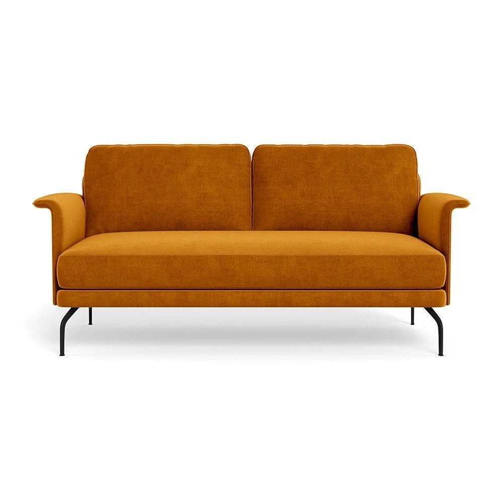 Heal's Iver 2 Seater Sofa Smart Luxe Velvet Ocean Black Feet – image 43