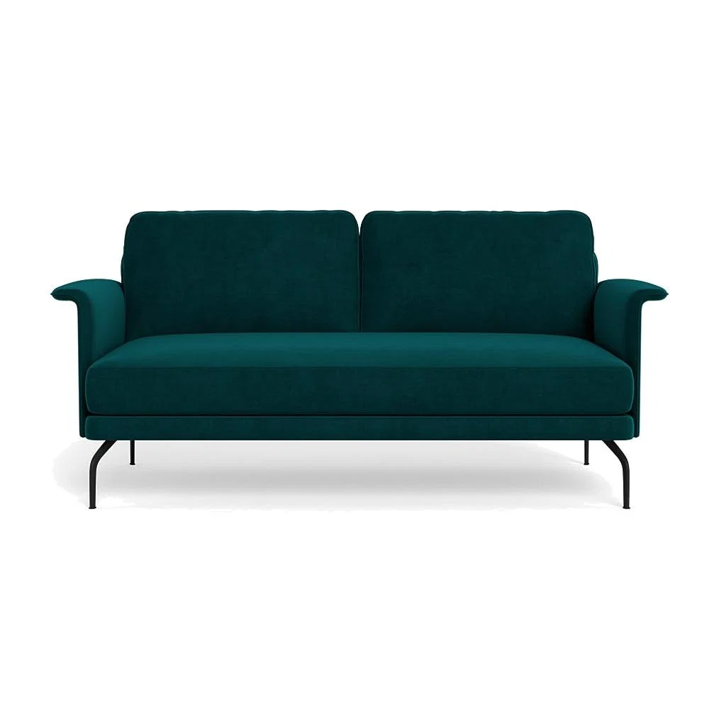 Heal's Iver 2 Seater Sofa Smart Luxe Velvet Ocean Black Feet – image 1