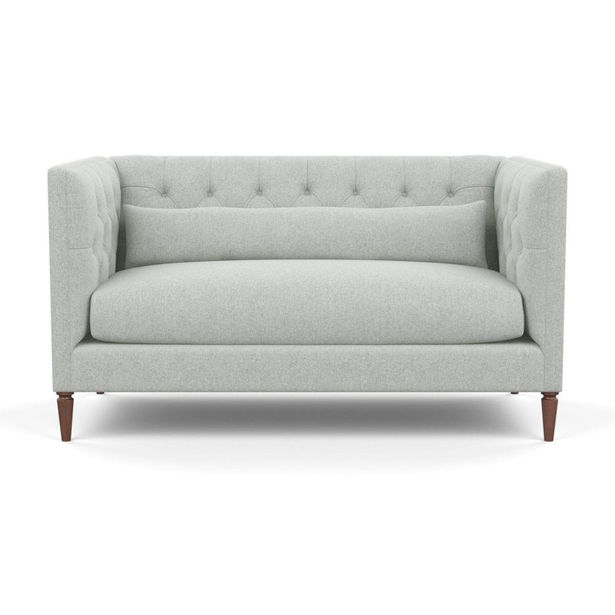 Heal's Balmoral 2 Seater Sofa Smart Linen Mix Duck Egg Black Feet - Heal's UK Furniture – image 36