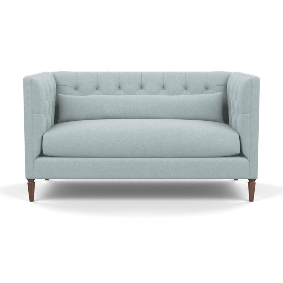 Heal's Balmoral 2 Seater Sofa Smart Linen Mix Duck Egg Black Feet - Heal's UK Furniture – image 51
