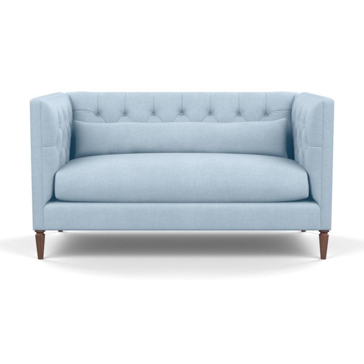 Heal's Balmoral 2 Seater Sofa Smart Linen Mix Duck Egg Black Feet - Heal's UK Furniture – image 55