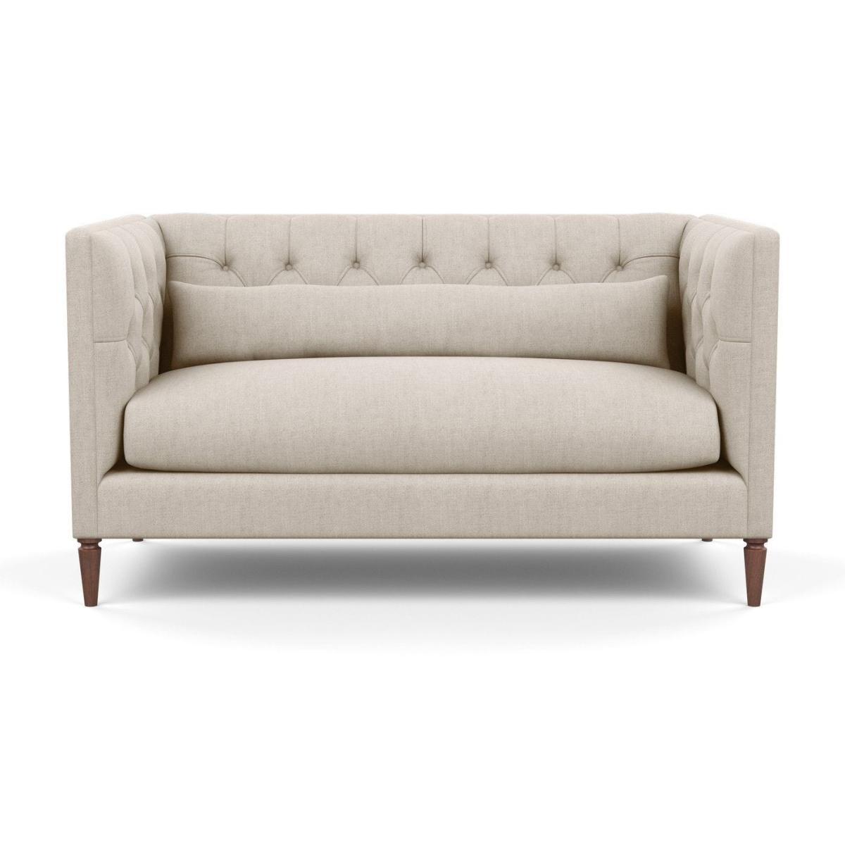 Heal's Balmoral 2 Seater Sofa Smart Linen Mix Duck Egg Black Feet - Heal's UK Furniture – image 85