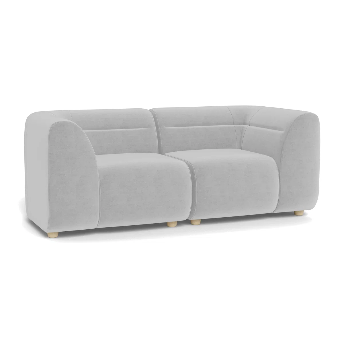 Heal's Lilli 2 Seater Sofa Velvet Platinum Natural Ash Feetum - Heal's UK Furniture – image 1