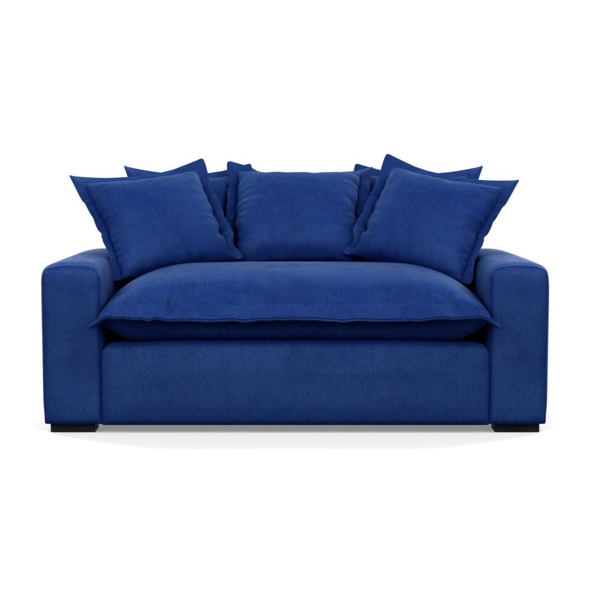 Heal's Brompton 2 Seater Sofa Smart Luxe Velvet Canary Black Feet - Heal's UK Furniture