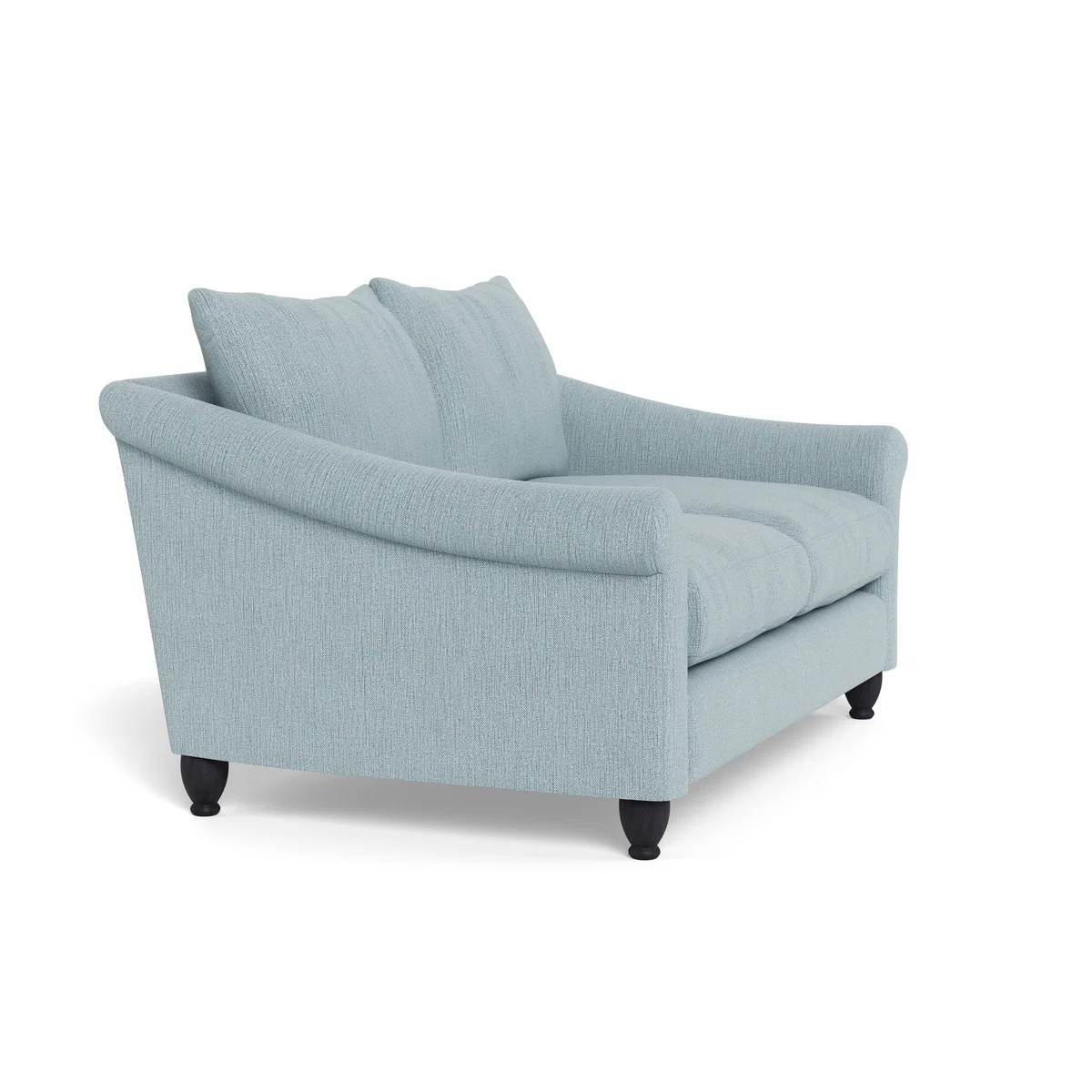 Heal's Devon 2 Seater Smart Linen Mix Duck Egg Dark Brown Stain Beech Feet - Heal's UK Furniture – image 2