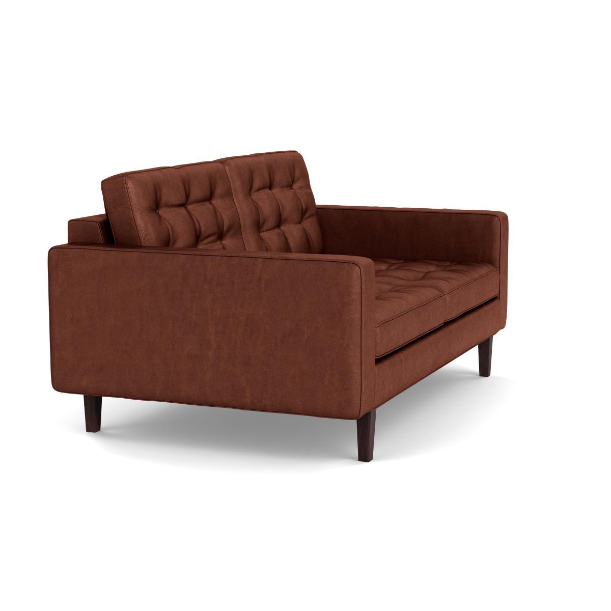Heal's Hepburn 2 Seater Sofa Leather Grain Dark Brown 068 Walnut Feet - Heal's UK Furniture – image 2