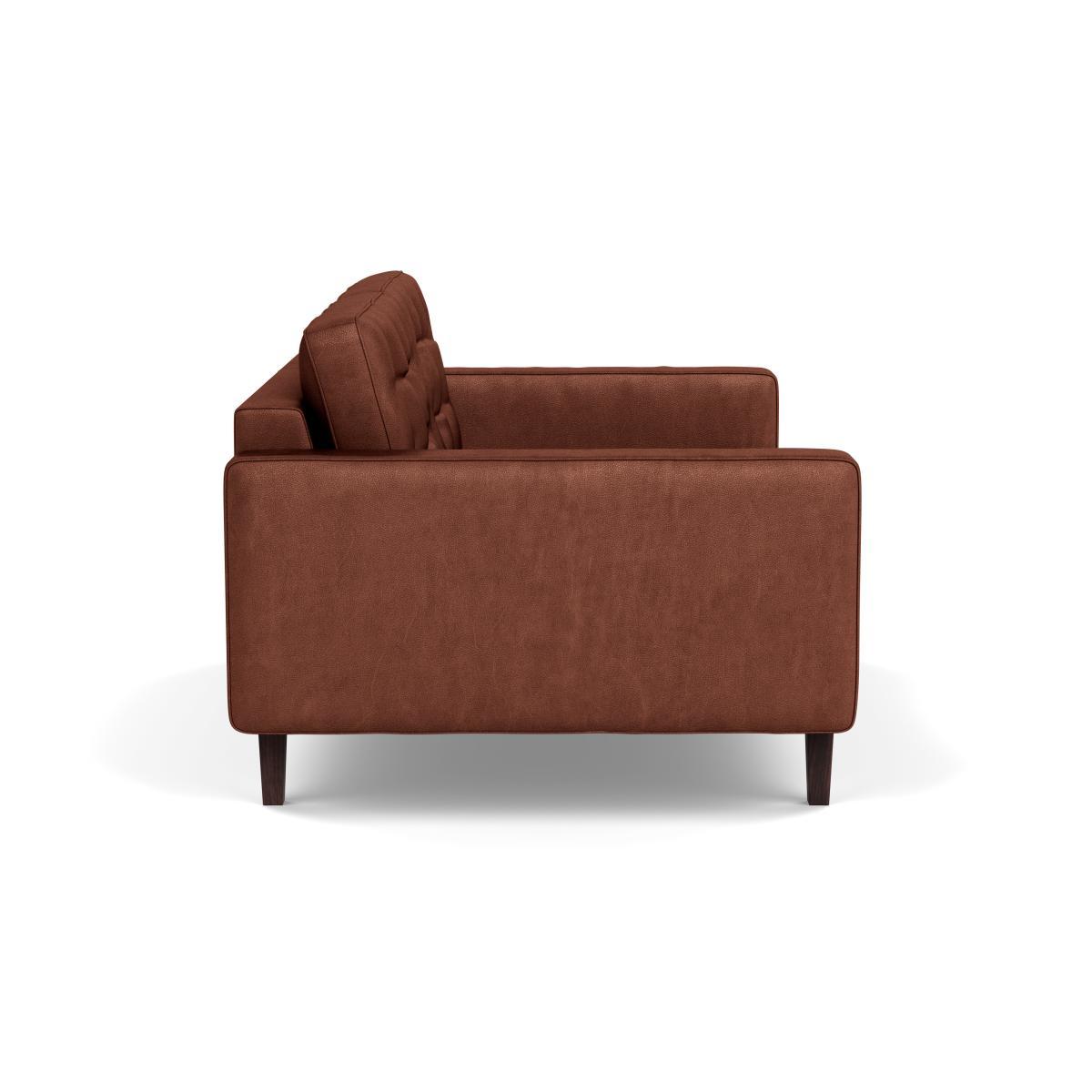 Heal's Hepburn 2 Seater Sofa Leather Grain Dark Brown 068 Walnut Feet - Heal's UK Furniture – image 3