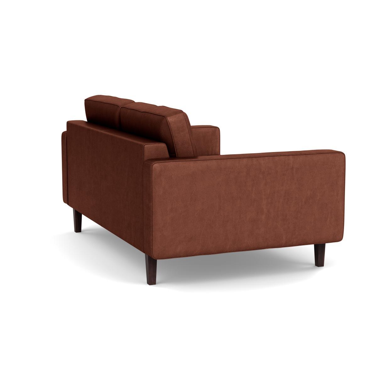Heal's Hepburn 2 Seater Sofa Leather Grain Dark Brown 068 Walnut Feet - Heal's UK Furniture – image 4
