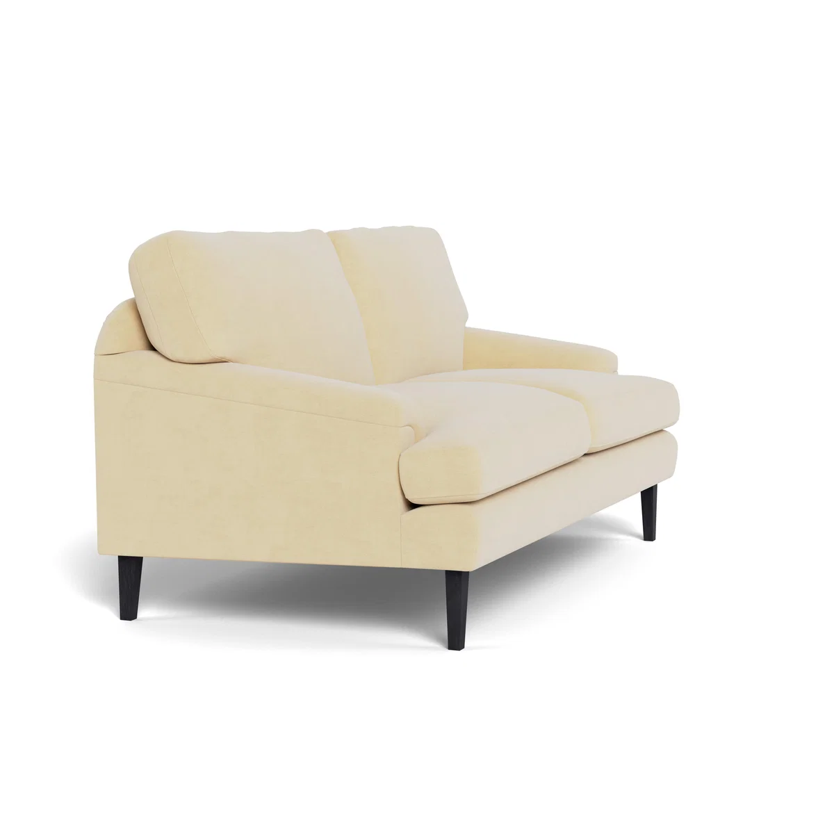 Heal's Stanton 2 Seater Sofa Smart Luxe Velvet Biscuit Walnut Stained Feet – image 3
