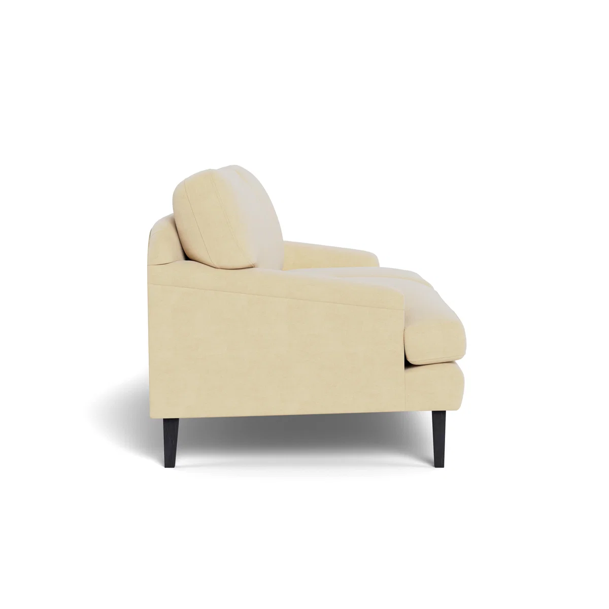 Heal's Stanton 2 Seater Sofa Smart Luxe Velvet Biscuit Walnut Stained Feet – image 4