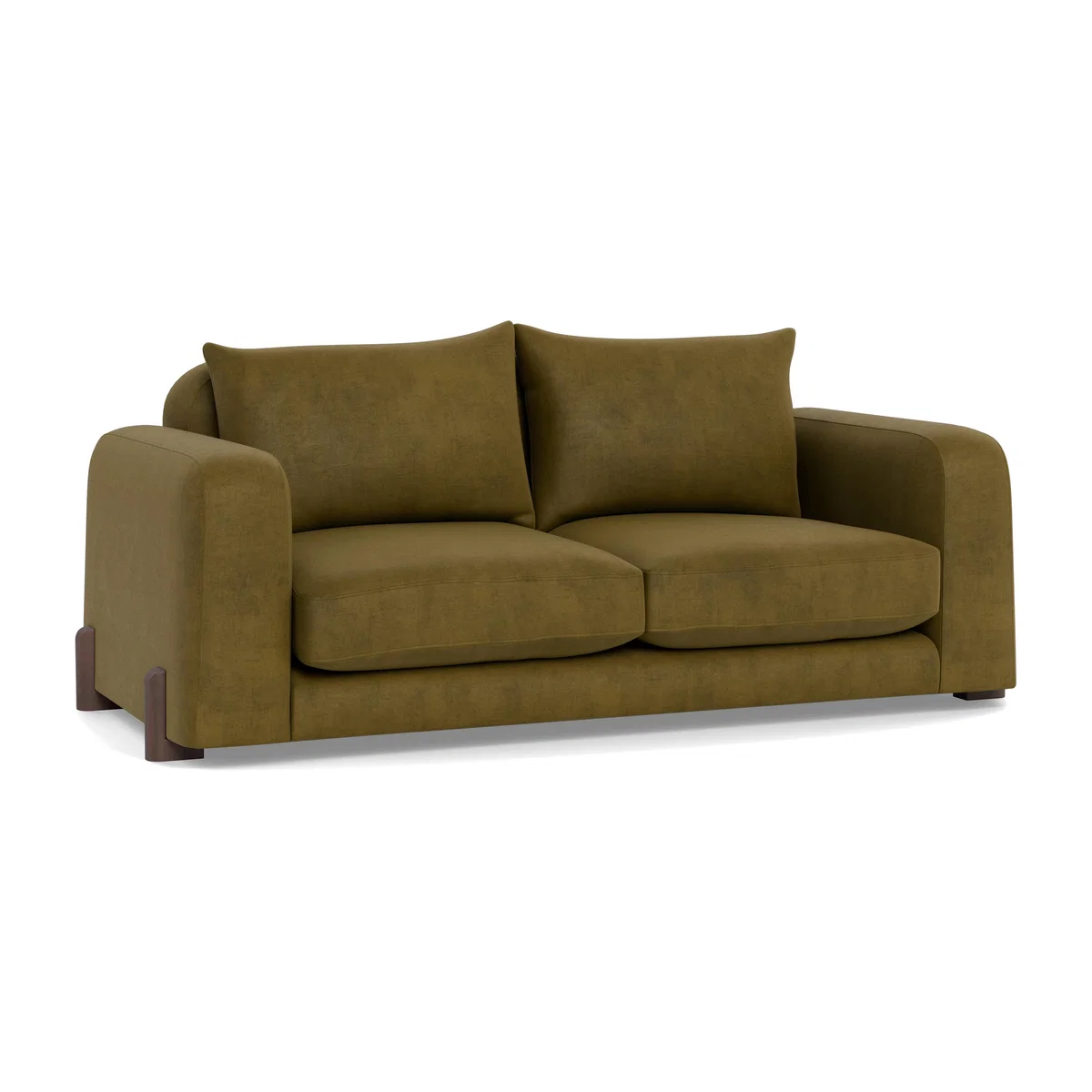 Heal's Nuvola 2 Seater Sofa Smart Luxe Velvet Peridot Black Painted Feet – image 1