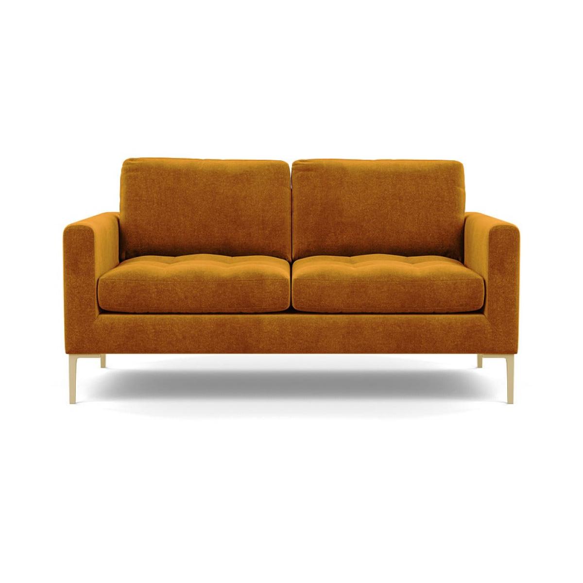 Heal's Eton 2 Seater Sofa Smart Luxe Velvet Cognac Brass Feet – image 2