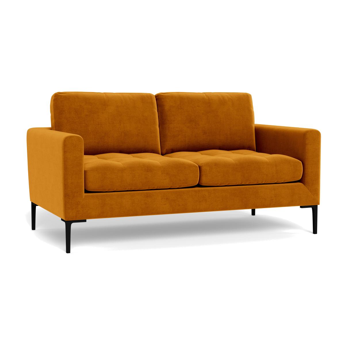 Heal's Eton 2 Seater Sofa Smart Luxe Velvet Cognac Brass Feet – image 1