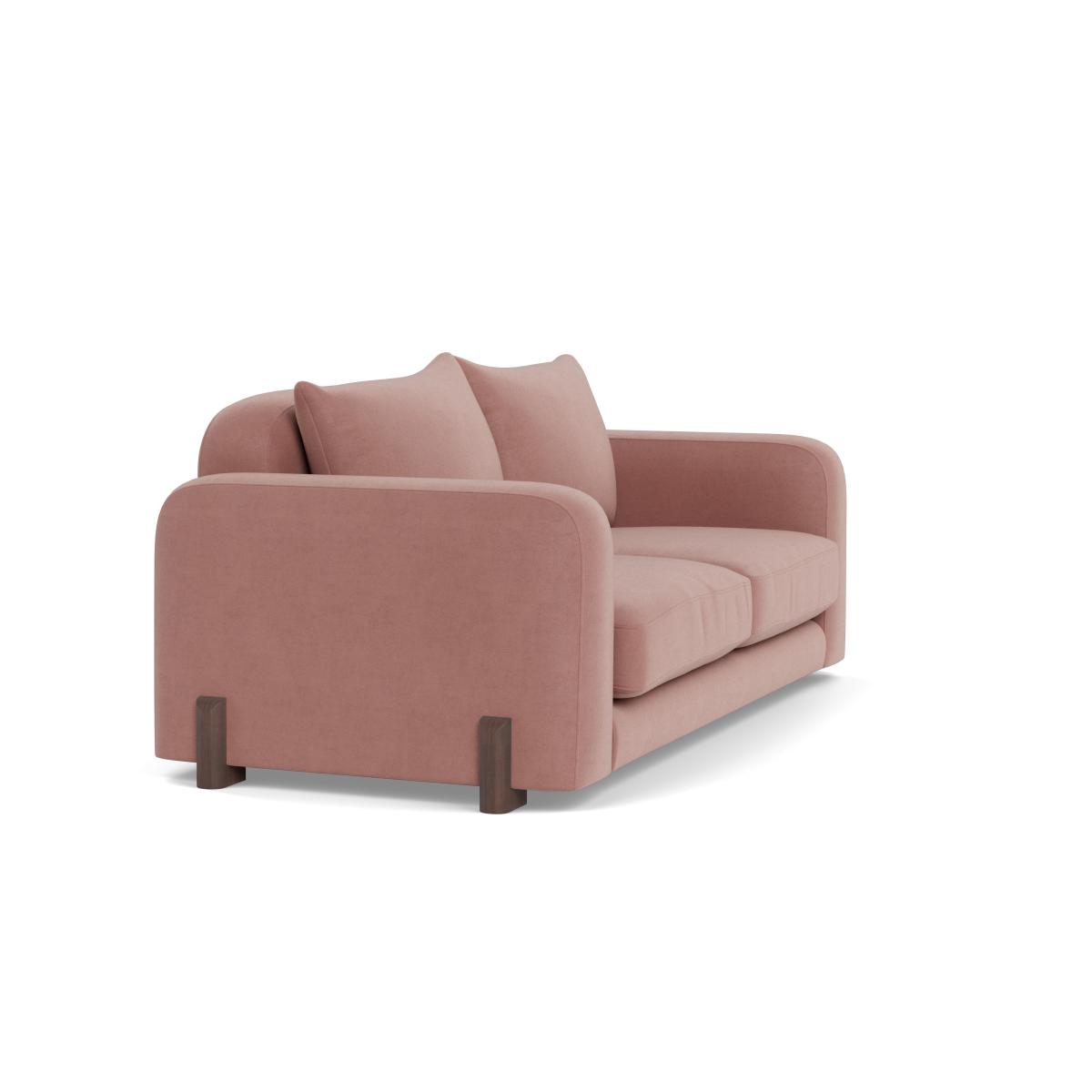 Heal's Nuvola 2 Seater Sofa Smart Luxe Velvet Dusky Pink Walnut Stained Oak Feet – image 3