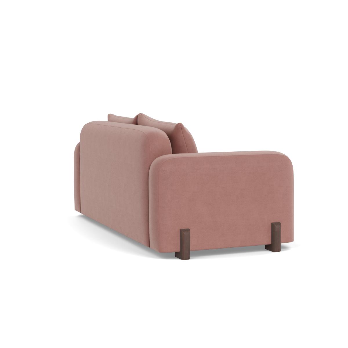 Heal's Nuvola 2 Seater Sofa Smart Luxe Velvet Dusky Pink Walnut Stained Oak Feet – image 5