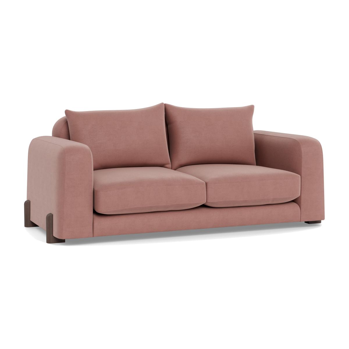 Heal's Nuvola 2 Seater Sofa Smart Luxe Velvet Dusky Pink Walnut Stained Oak Feet – image 1