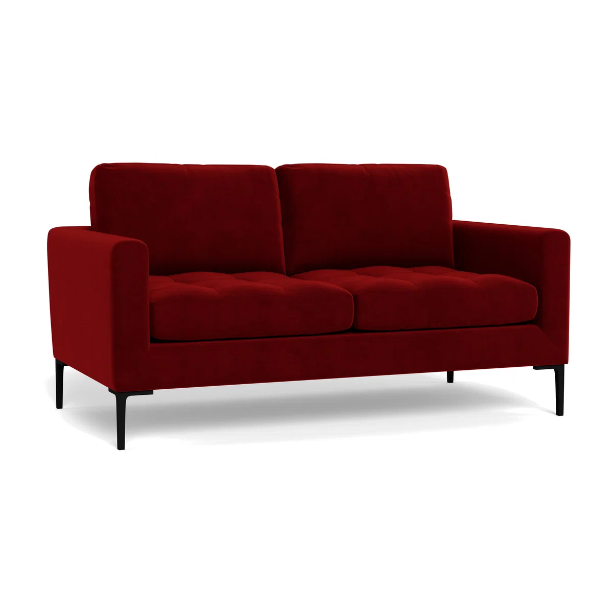 Heal's Eton 2 Seater Sofa Smart Luxe Velvet Mulberry Black Feet – image 1
