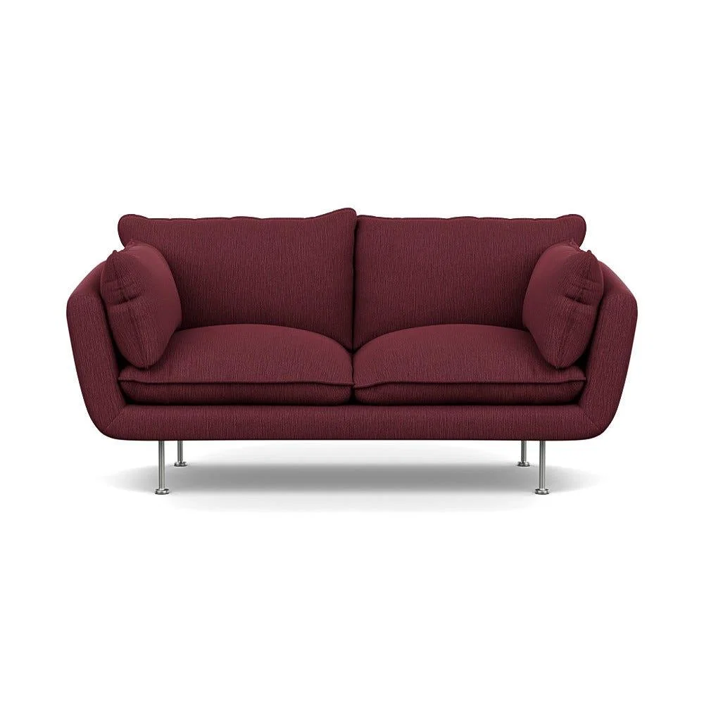 Heal's Allora 2 Seater Sofa Smart Linen Mix Maroon Stainless Steel Feet – image 2