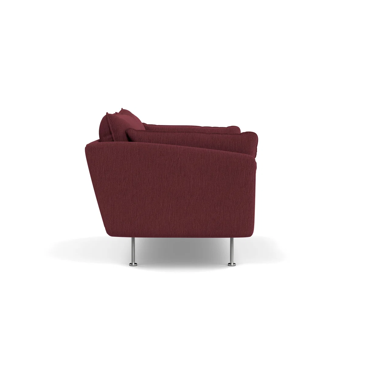 Heal's Allora 2 Seater Sofa Smart Linen Mix Maroon Stainless Steel Feet – image 4