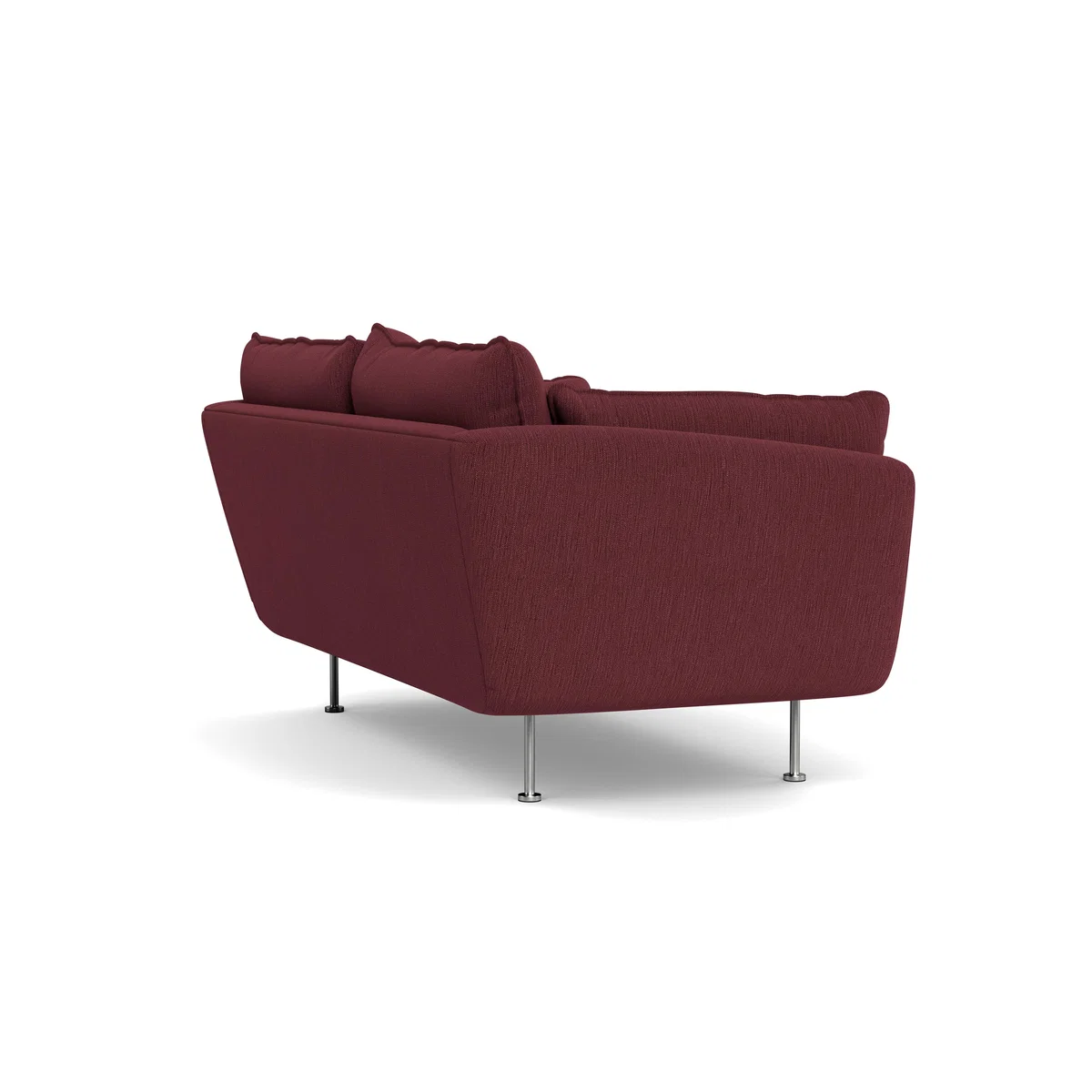 Heal's Allora 2 Seater Sofa Smart Linen Mix Maroon Stainless Steel Feet – image 5