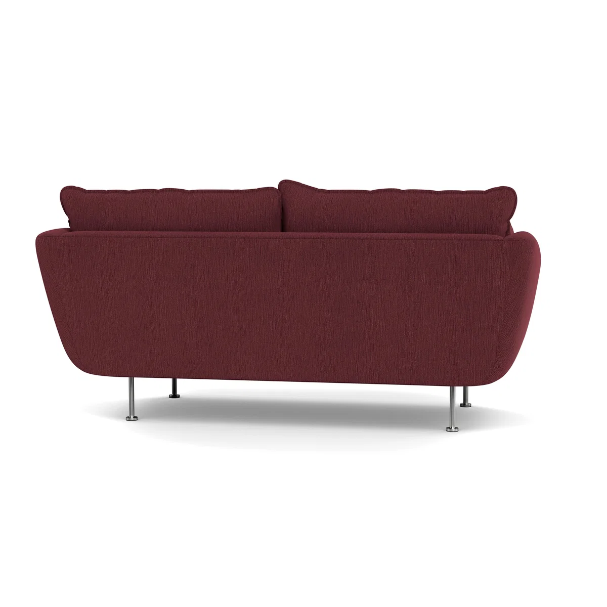 Heal's Allora 2 Seater Sofa Smart Linen Mix Maroon Stainless Steel Feet – image 6