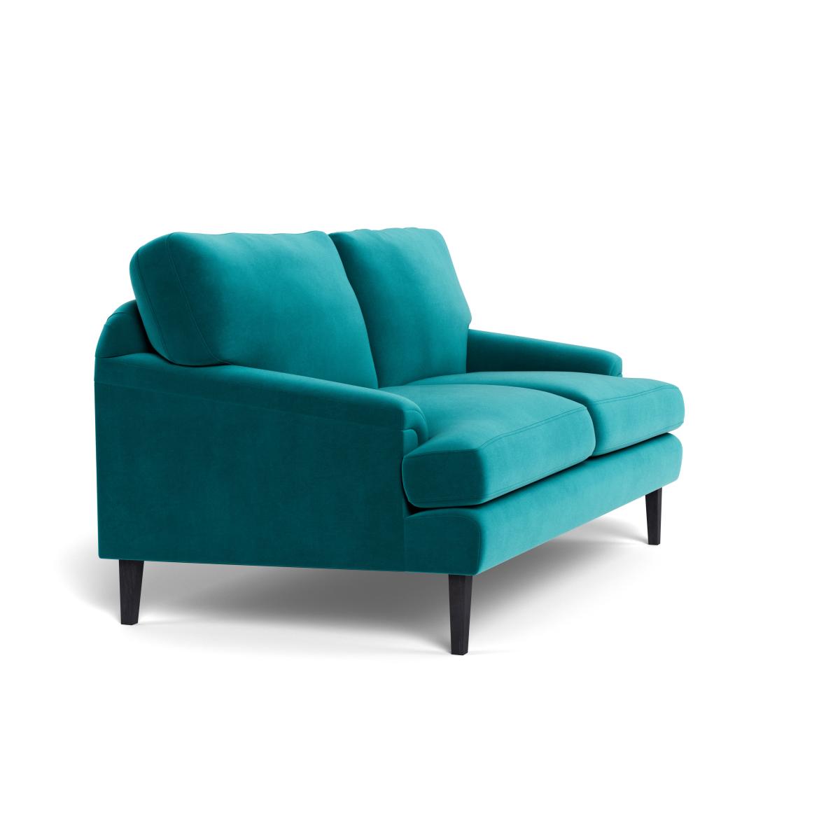 Heal's Stanton 2 Seater Sofa Smart Velvet Petrol Black Feet – image 3