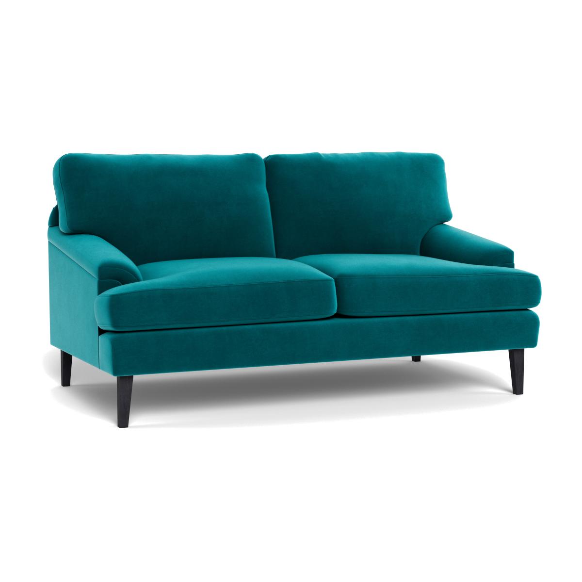 Heal's Stanton 2 Seater Sofa Smart Velvet Petrol Black Feet – image 1