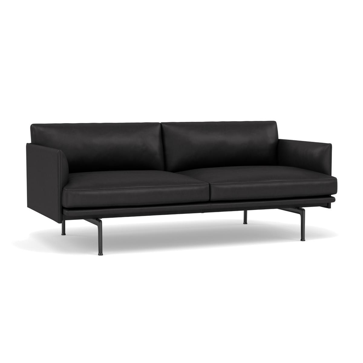 Muuto Outline 2 Seater Kvadrat Remix Fabric Dark Grey 163 - Heal's UK Furniture – image 1