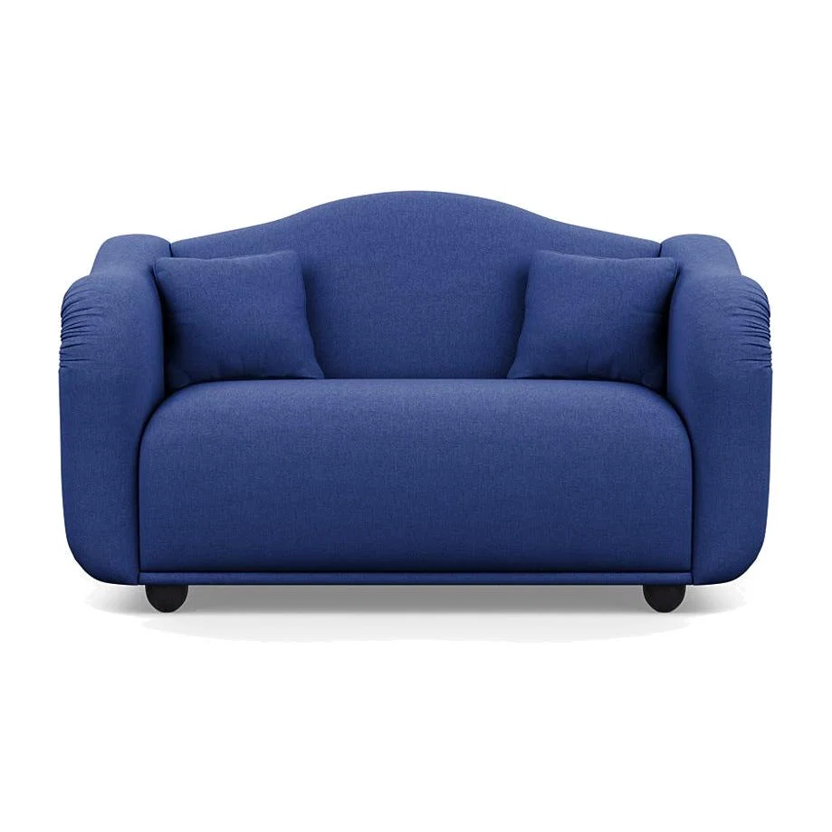 Heal's Tetbury 2 Seater Sofa Brushed Cotton Cobalt Black Beech Feet
