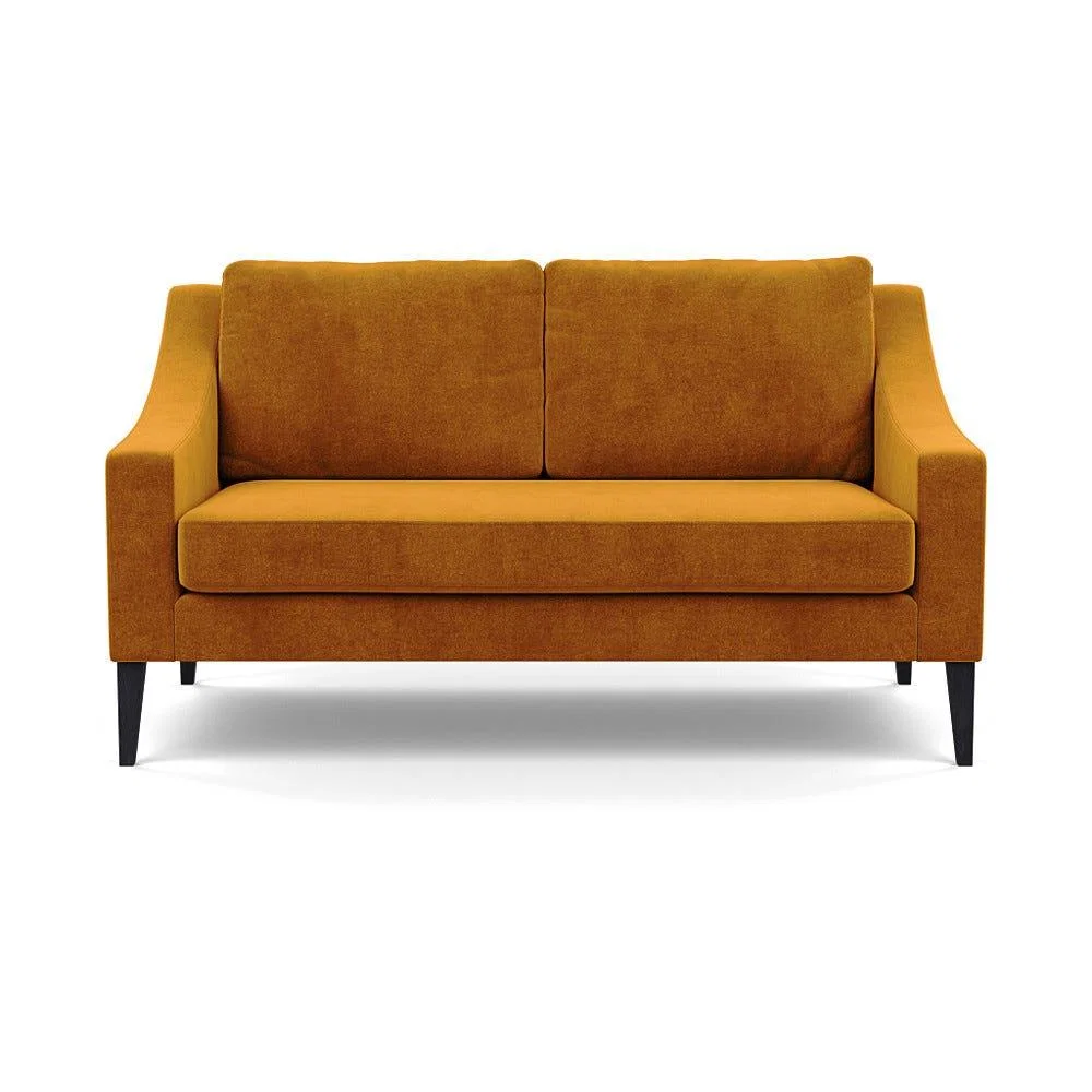 Heal's Richmond 2 Seater Sofa Smart Luxe Velvet Cognac Black Feet – image 2