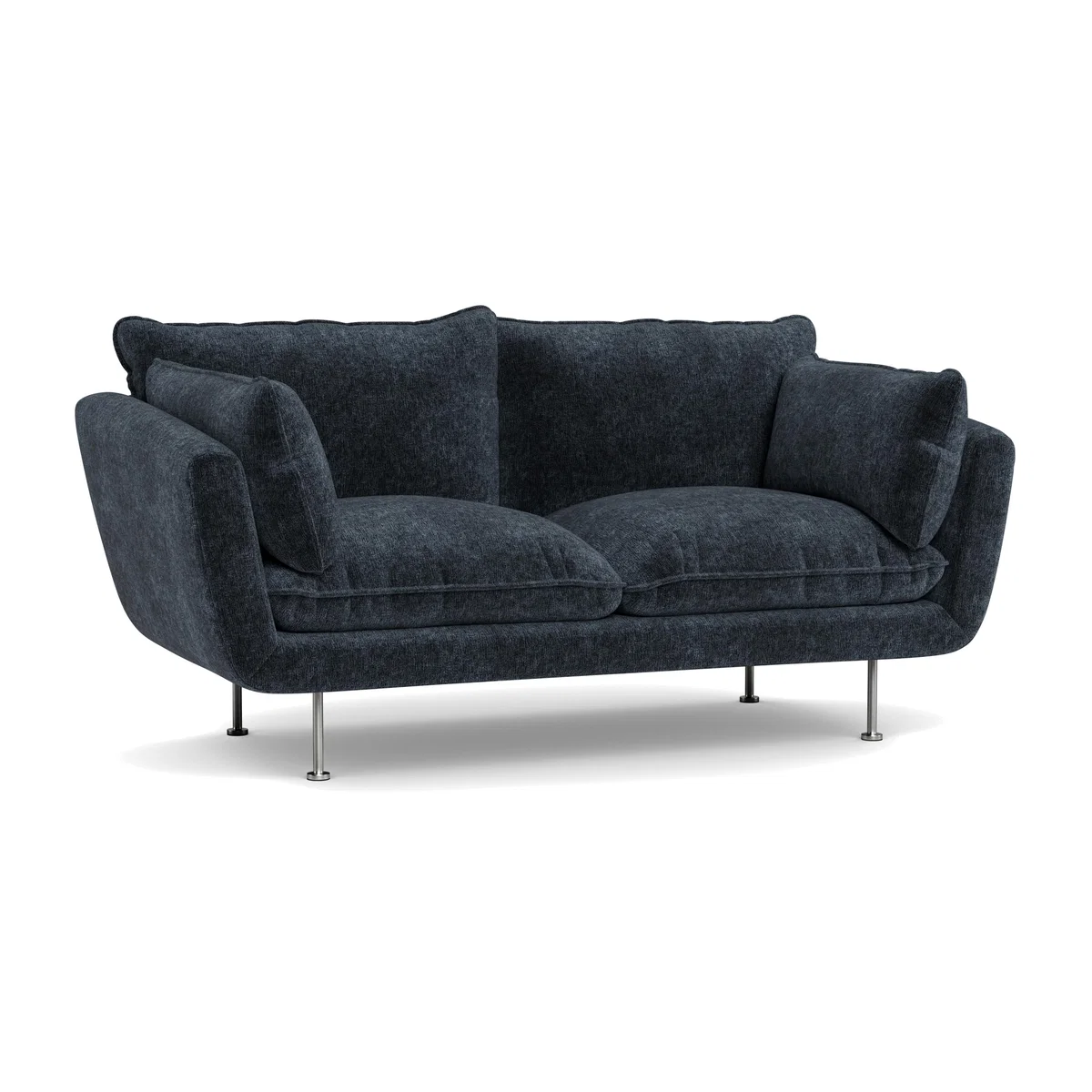 Heal's Allora 2 Seater Sofa Velvet Boucle Space Black Feet – image 1