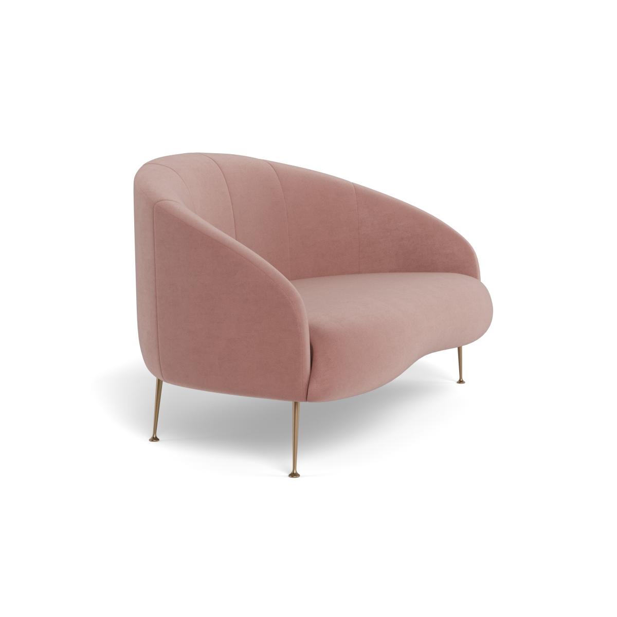 Heal's Bloomsbury 2 Seater Sofa Smart Luxe Velvet Dusky Pink Brass Feet – image 3