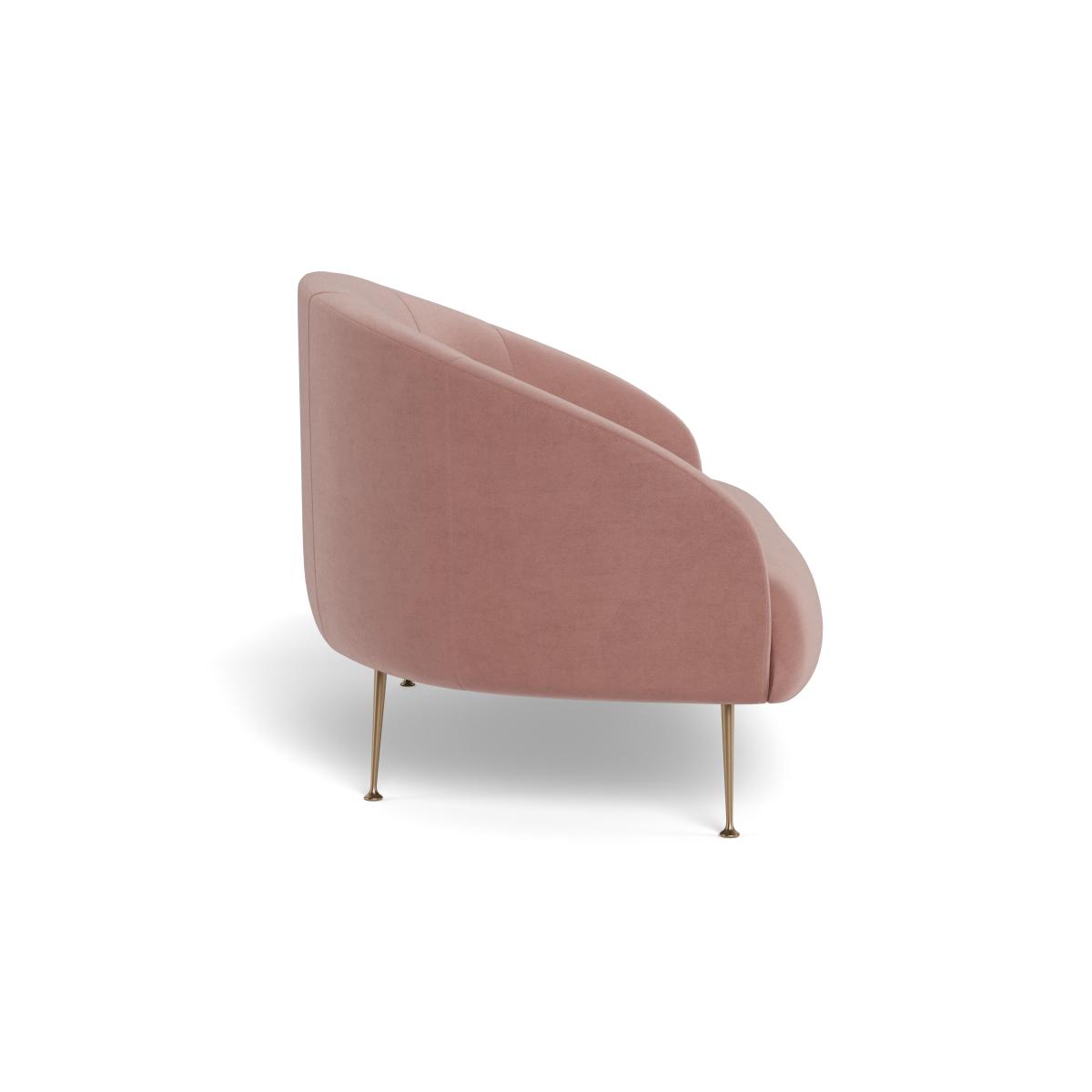 Heal's Bloomsbury 2 Seater Sofa Smart Luxe Velvet Dusky Pink Brass Feet – image 4