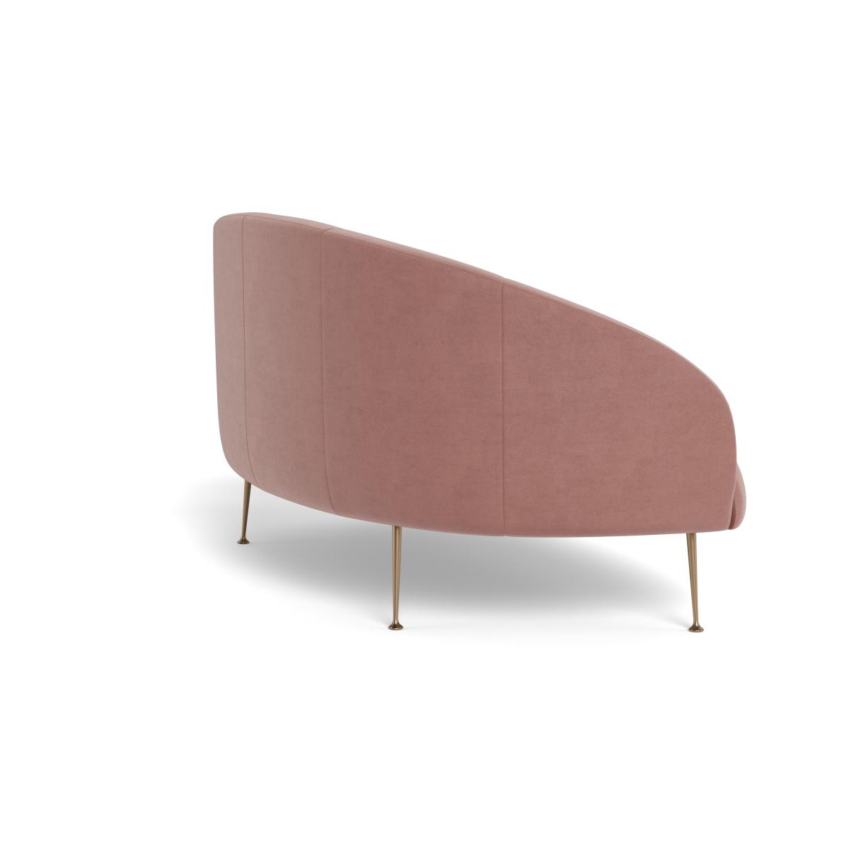 Heal's Bloomsbury 2 Seater Sofa Smart Luxe Velvet Dusky Pink Brass Feet – image 5