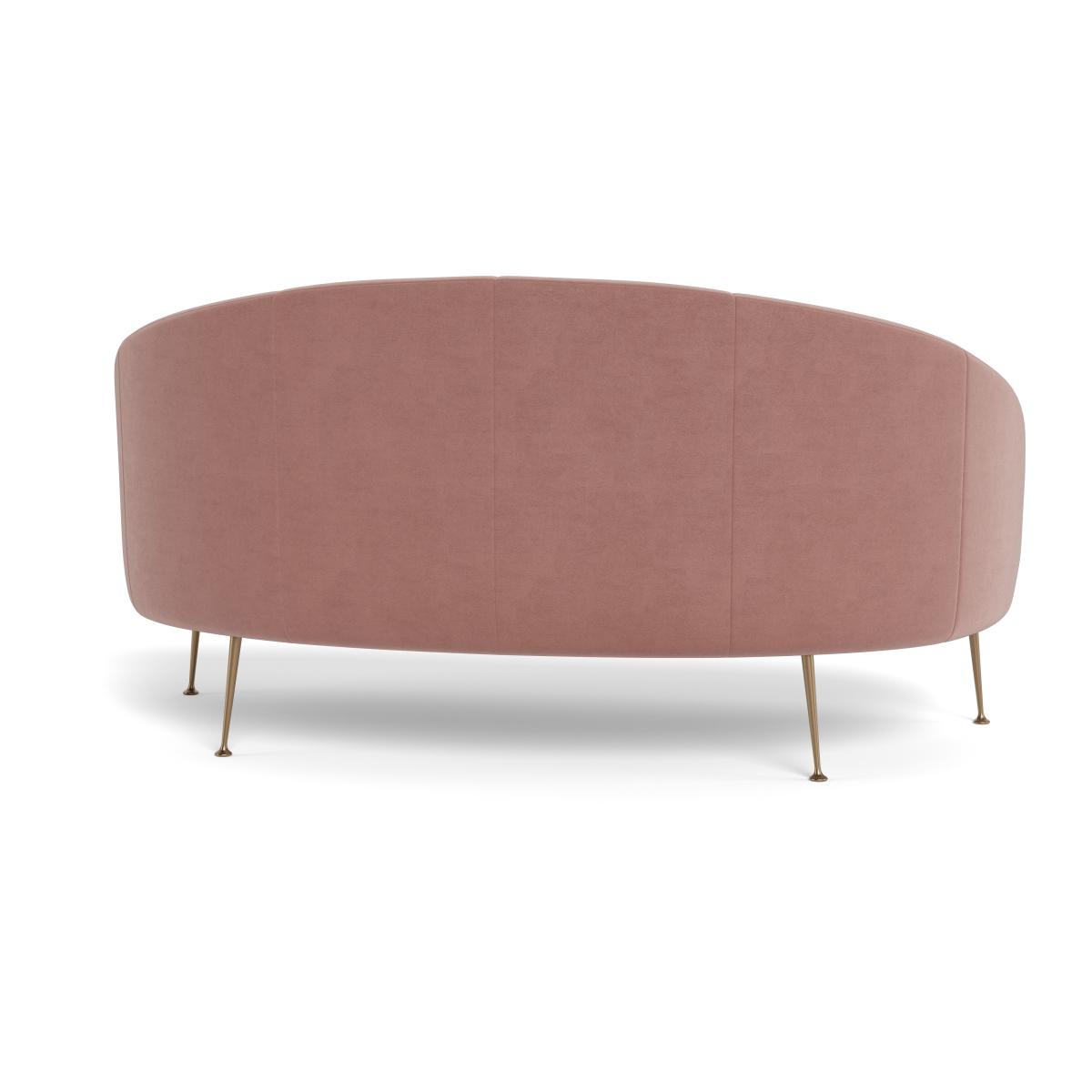 Heal's Bloomsbury 2 Seater Sofa Smart Luxe Velvet Dusky Pink Brass Feet – image 6