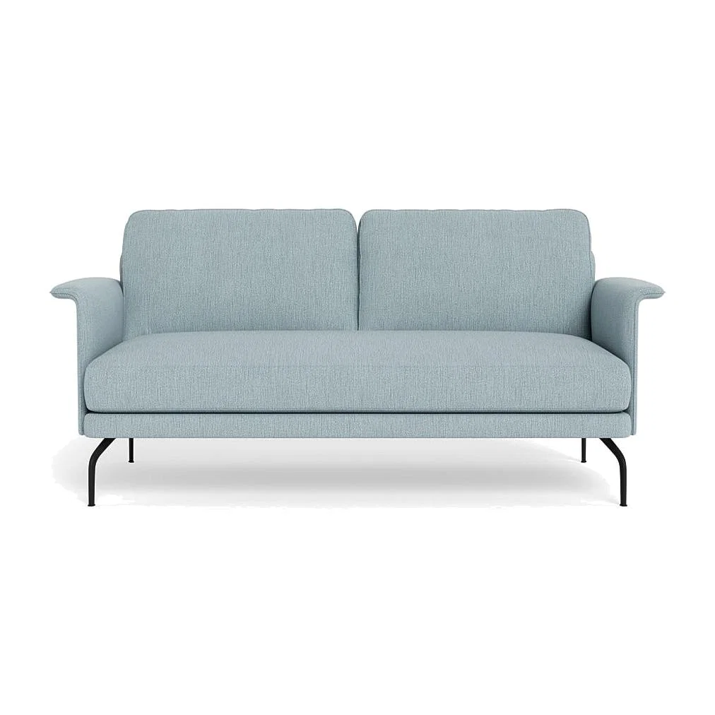 Heal's Iver 2 Seater Sofa Smart Linen Mix Duck Egg Black Feet – image 1