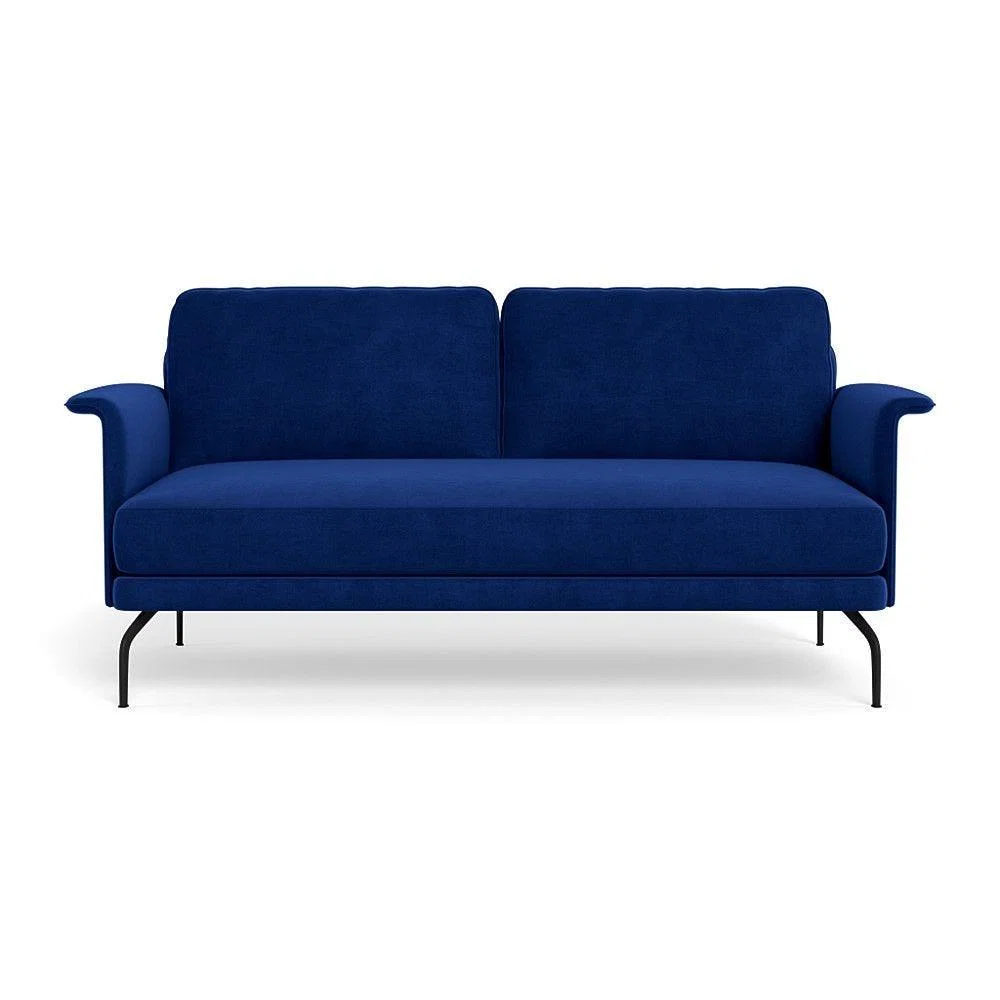 Heal's Iver 2 Seater Sofa Smart Luxe Velvet Mineral Blue Black Feet – image 29