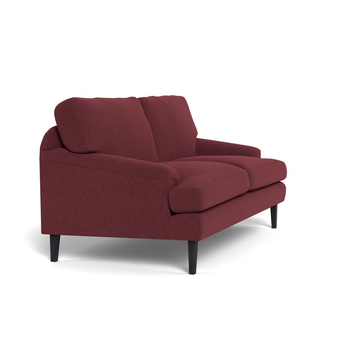 Heal's Stanton 2 Seater Sofa Smart Linen Mix Maroon Black Feet – image 3