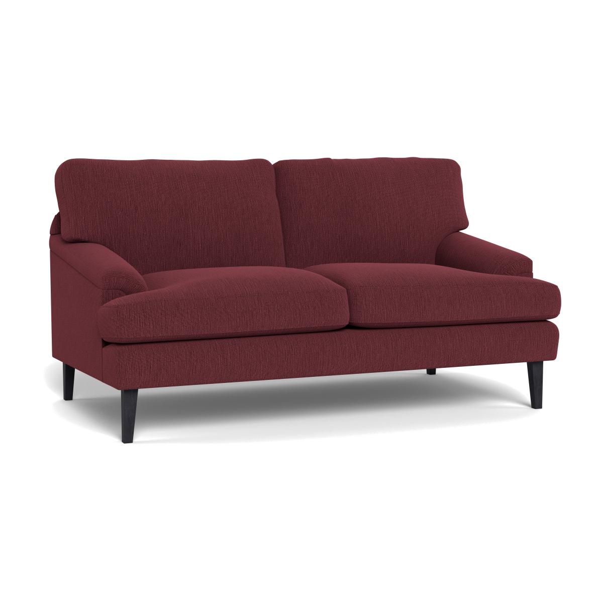 Heal's Stanton 2 Seater Sofa Smart Linen Mix Maroon Black Feet – image 1
