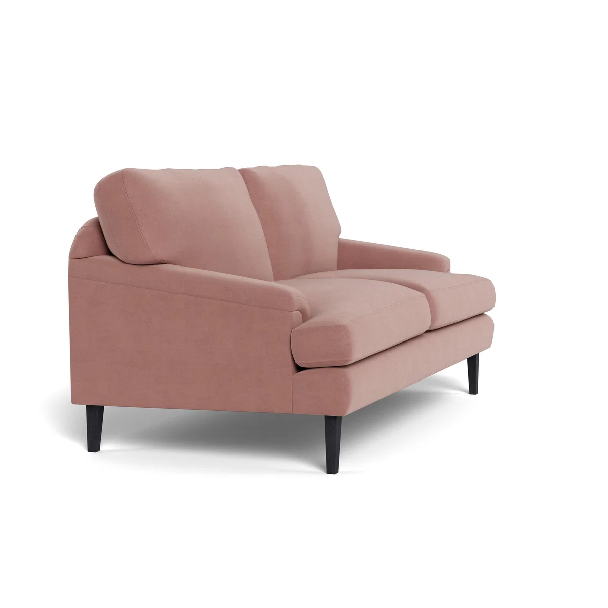 Heal's Stanton 2 Seater Sofa Smart Luxe Velvet Dusky Pink Black Feet – image 3