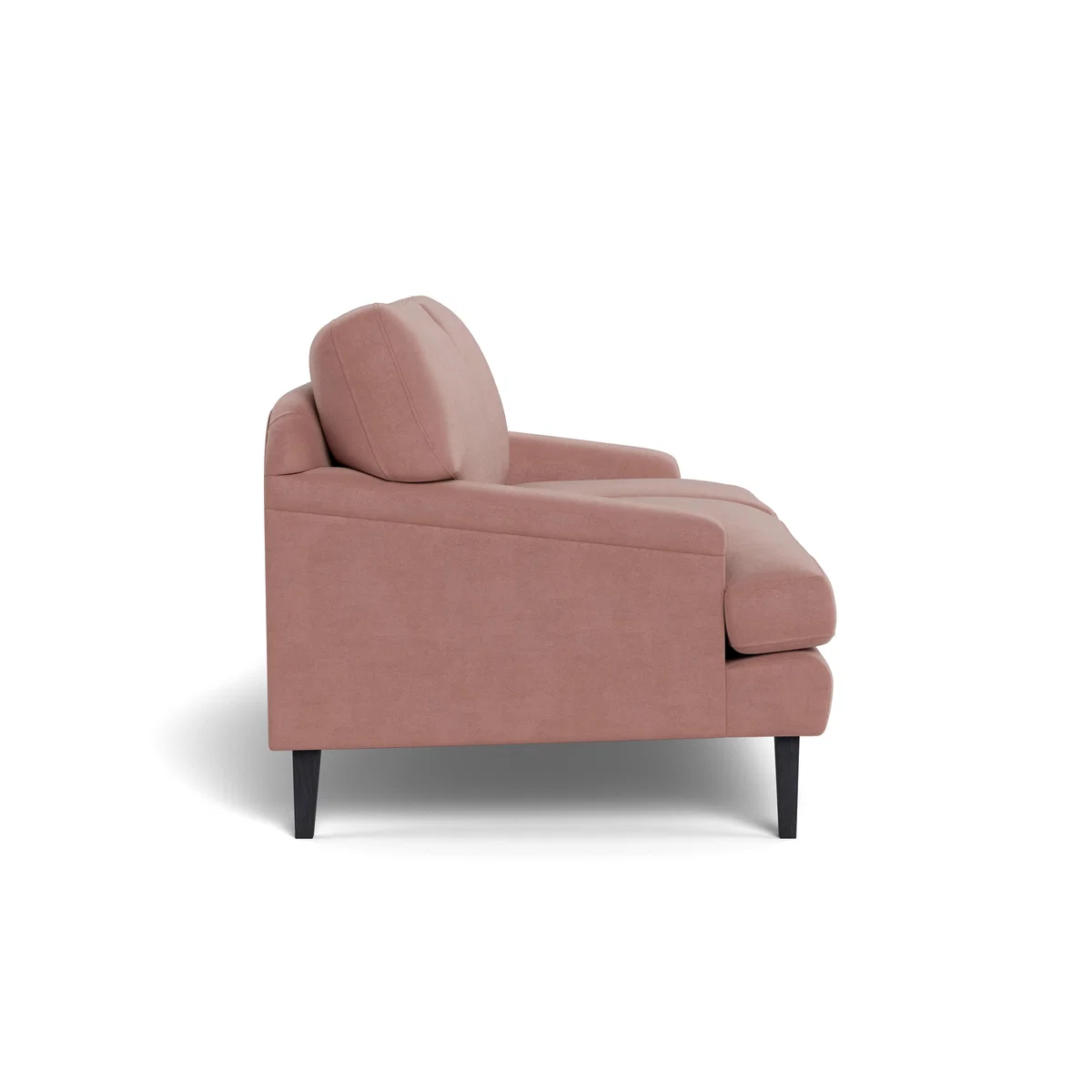Heal's Stanton 2 Seater Sofa Smart Luxe Velvet Dusky Pink Black Feet – image 4