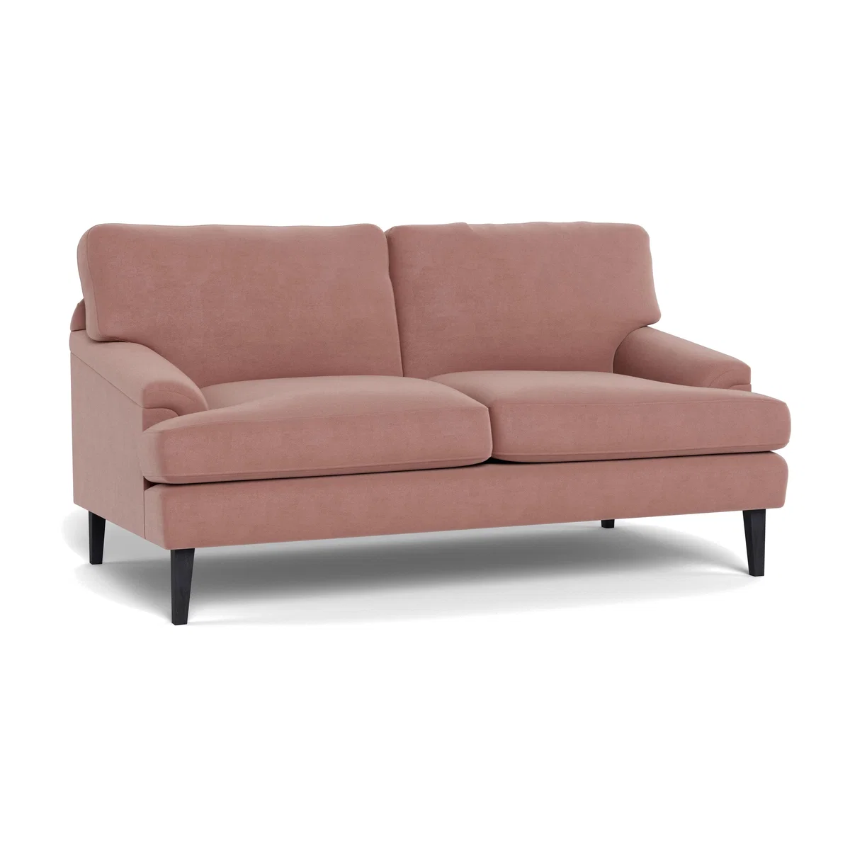 Heal's Stanton 2 Seater Sofa Smart Luxe Velvet Dusky Pink Black Feet – image 1