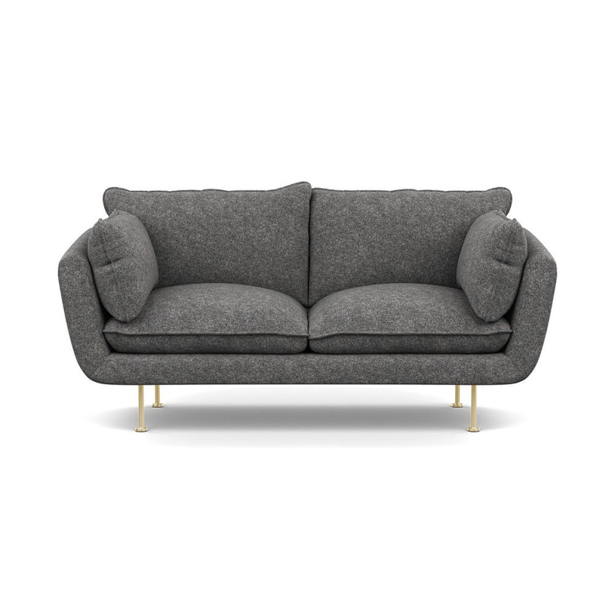 Heal's Allora 2 Seater Sofa Melton Wool Shale Brass Feet – image 2
