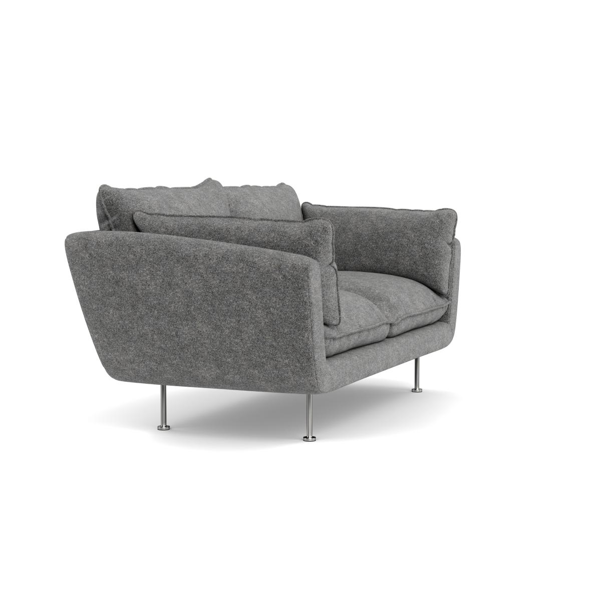 Heal's Allora 2 Seater Sofa Melton Wool Shale Brass Feet – image 3