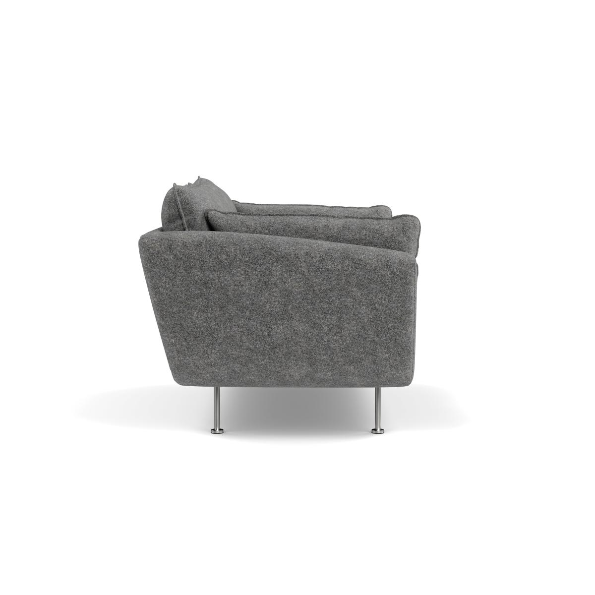 Heal's Allora 2 Seater Sofa Melton Wool Shale Brass Feet – image 4