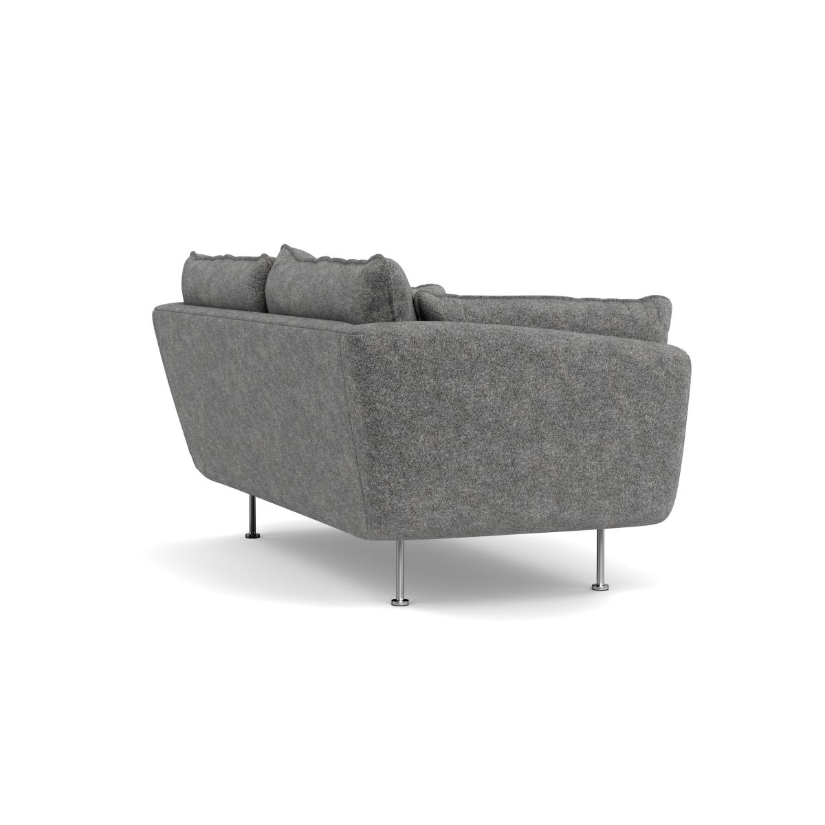 Heal's Allora 2 Seater Sofa Melton Wool Shale Brass Feet – image 5