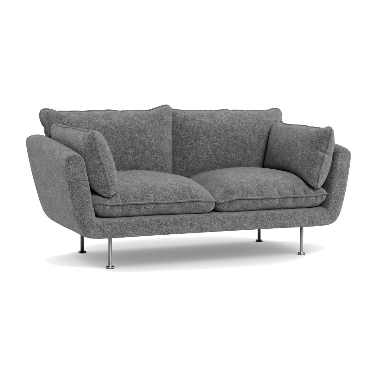 Heal's Allora 2 Seater Sofa Melton Wool Shale Brass Feet – image 1