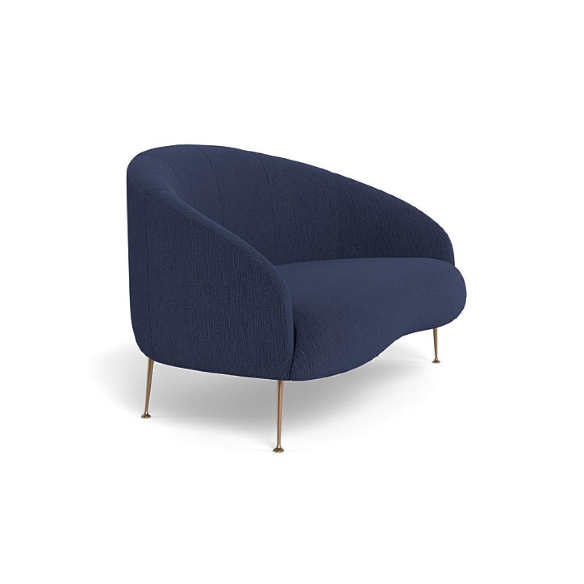 Heal's Bloomsbury 2 Seater Sofa Smart Linen Mix Navy Brass Feet - Heal's UK Furniture – image 2